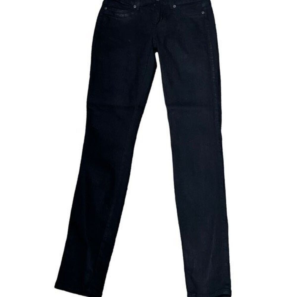 Rich & Skinny Black Croc Polished Cotton Skinny Jeans Size 25